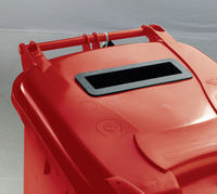 Confidential Waste Wheelie Bin 240L With Slot and Lid Lock Red 377909