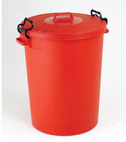 Light Duty Dustbin With Lid 110L Red 382067