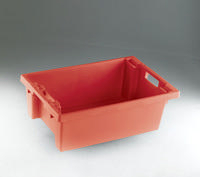 Solid Slide Stack/Nesting Container 600X400X200mm Red 382958