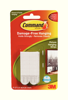 3M Command Medium Picture Hanging Strips Pk4 17201-0