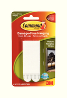 3M Command Large Picture Hanging Strips Pk4 17206-0