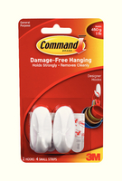 3M Command Small Oval Hooks with Command Adhesive Strips 17082-0