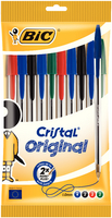 Bic Cristal Ball Point Pens Assorted Pk10 830865-0