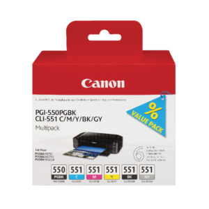 Canon PGI-550/CLI-551 PGBK/C/M/Y/BK/GY Multipack 6496B005-0