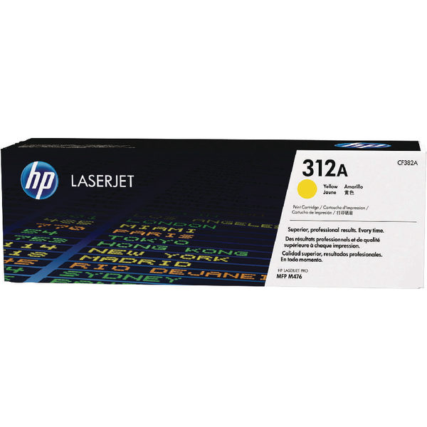 HP 312A LaserJet Enterprise M476 Yellow Toner Cartridge 2.7k CF382A-0