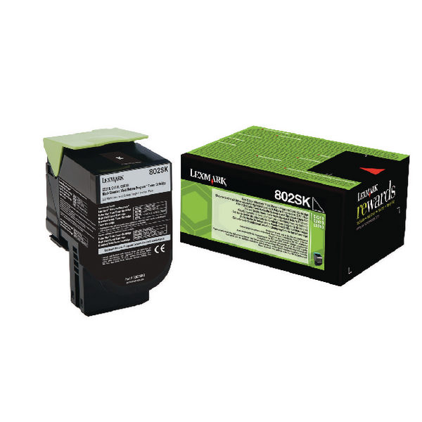 Lexmark 802SK Toner Cartridge Standard Yield Black 80C2SK0-0