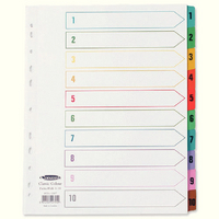 Concord Index 1-10 A4 White With Multi-Colour Tabs 09701/CS97-0