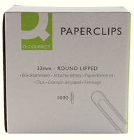 Q-Connect Paperclip 32mm Lipped Pk 1000 KF01317-0