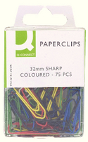 Q-Connect Paperclip 32mm Coloured Pk 75 KF02023Q-0