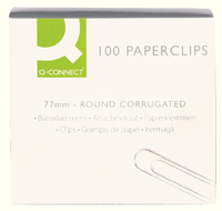 Q-Connect Paperclip 77mm Round Wavy Pk 100 KF27004-0