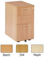 Jemini 3-Drawer Desk High Pedestal 600mm Maple KF72071-0
