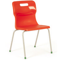 Titan 4 Leg Polypropylene School Chair Size 4 Red-0