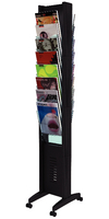 Fast Paper Double-Sided 16-Compartment Literature Display Black F276N01-0