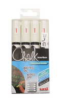 Uni Chalk Markers Medium White Pk4 153494342-0