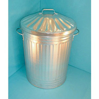 Galvanised Dustbin With Lid 90L 344197-0