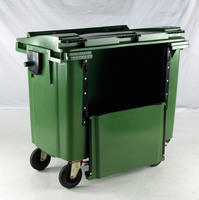 Wheeled Bin 770 Litre with Drop Down Front Green 377966-0