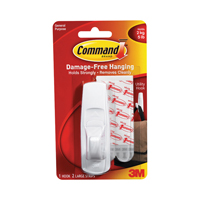 3M Command Adhesive Hook Large White 17003 Pack of 2-0