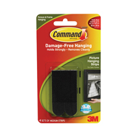 3M Command Medium Picture Hanging Strips Black 17201BLK Pack of 4-0