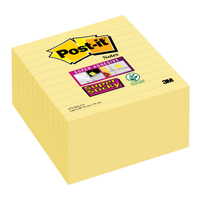 Post-it Notes Super Sticky Extra Large 101 x 101mm 90 Sheets Canary Yellow 675-SS6CY Pack of 6-0