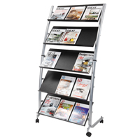 Alba 5 Shelf Single Sided Mobile Literature Display Stand 3 x A4 DD5GM-0
