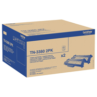Brother TN-3380 Black Laser Toner Cartridge High Yield Twin Pack TN3380TWIN-0