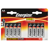 Energizer MAX E91 AA Battery Pk 8 E300112400-0