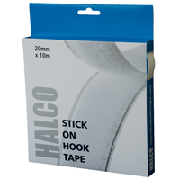 Halco Stick On Hook Roll 20mm x 10m White 20AWH10-0