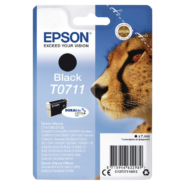 Epson T0711 Black Ink Cartridge C13T07114012-0