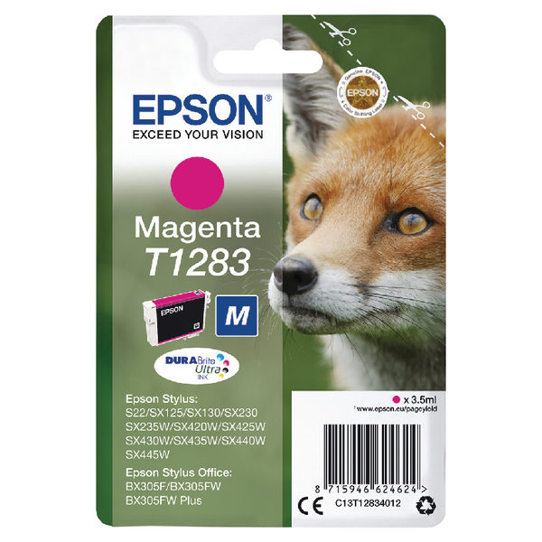 Epson T1283 Magenta Ink Cartridge C13T12834012-0