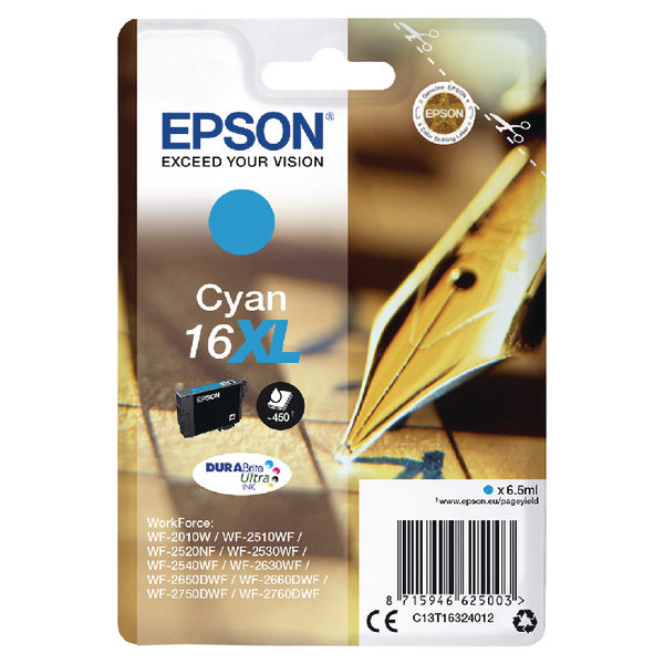 Epson 16XL Cyan Ink Cartridge C13T16324012-0