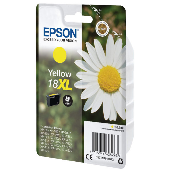 Epson 18XL Yellow Ink Cartridges C13T18144012-0