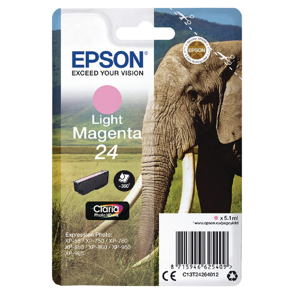 Epson 24 Light Magenta Ink Cartridge C13T24264012-0