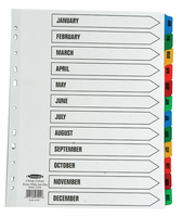 Concord Index January-December A4 Extra-Wide White With Multi-Colour Tabs 07901/CS79