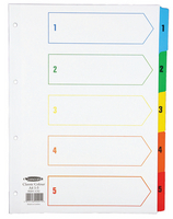 Concord Index 1-5 A4 White With Multi-Colour Tabs 00201/CS2