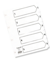 Concord Classic Index 1-5 A5 White Board with Clear Mylar Tabs 07001 CS70