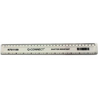 Q-Connect Ruler Shatterproof 300mm White KF01109Q