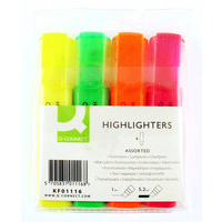 Q-Connect Highlighter Pen Assorted Wallet of 4 KF01116