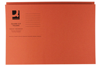 Q-Connect Square Cut Folder Medium-Weight 250gsm Foolscap Orange Pk100 KF01188