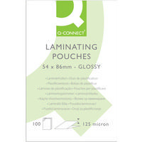 Q-Connect Laminating Pouch 54x86mm 125micron Pk100 KF01203