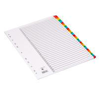 Q-Connect Index A4 Multi-Punched 1-31 Reinforced Multi-Colour Numbered Tabs KF01522