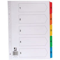 Q-Connect Index A4 Multi-Punched A-Z 20-Part Reinforced Multi-Colour Pre-Printed Tabs KF01523