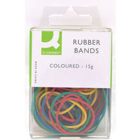 Q-Connect Rubber Bands 15Gm Assorted Coloured
