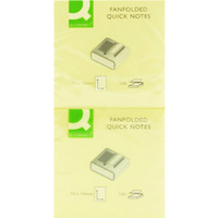 Q-Connect Fanfold Quick Note 75x75mm Yellow KF02161 Pk12