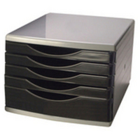 Q-Connect 5 Drawer Tower Black/Grey