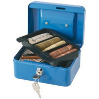 Q-Connect Cash Box 6 inch Blue KF02608