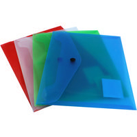 Q-Connect Assorted Plastic Document Wallet Folder A5 Pk12