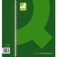 Q-Connect Wirebound Hardback Book Recycled A4 Black KF03731 Pk3