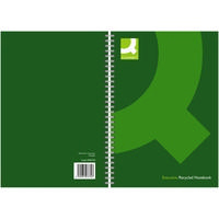Q-Connect Wirebound Hardback Book Recycled A5 Black KF03732 Pk3